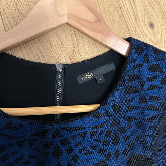 Maje Russe Honeycomb Knit And Guipure Dress Size 1 Retail $665 - Picture 7 of 8